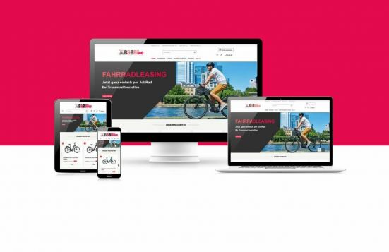 Mockup zeigt den Onlineshop der B&B Bike GmbH auf 4 verschiedenen Geräten
